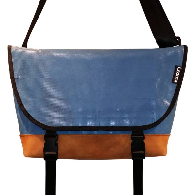 Leonca Messenger Bag aus einer recycelten Turnmatte & Turnbockleder
