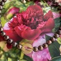 Handgefertigte Perlenkette mit braunen Barock Süßwasser Perlen und Designer Zwischenteil,Braune Extravagante Halskette, Bild 9