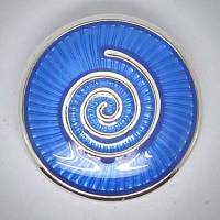 Druckknopf, Schnecke/Spirale, Blau / Silberfarben, 20mm Bild 1