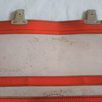 Vintage Schultasche Leder orange mit Gurten Bild 5