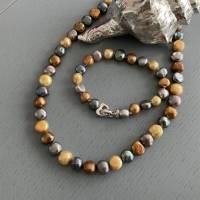 Handgefertigte extravagante echte Süßwasser Perlenkette,Halskette mit Perlen Multicolor,Perlencollier, Brautschmuck, Bild 1