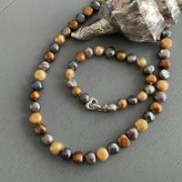 Handgefertigte extravagante echte Süßwasser Perlenkette,Halskette mit Perlen Multicolor,Perlencollier, Brautschmuck, Bild 10
