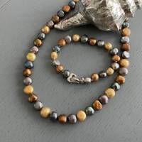 Handgefertigte extravagante echte Süßwasser Perlenkette,Halskette mit Perlen Multicolor,Perlencollier, Brautschmuck, Bild 4