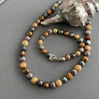 Handgefertigte extravagante echte Süßwasser Perlenkette,Halskette mit Perlen Multicolor,Perlencollier, Brautschmuck, Bild 6