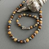Handgefertigte extravagante echte Süßwasser Perlenkette,Halskette mit Perlen Multicolor,Perlencollier, Brautschmuck, Bild 7