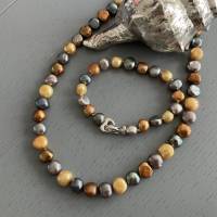 Handgefertigte extravagante echte Süßwasser Perlenkette,Halskette mit Perlen Multicolor,Perlencollier, Brautschmuck, Bild 9