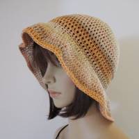 Sommer-Hut aus tollem seidig schimmerndem Garn, Häkelhut Bild 3
