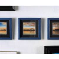 Dreiteiliges Landschaft "Sonnenaufgang, irgendwo auf der Elbe" Original Wandbild für Dein Wohnzimmer Bild 2