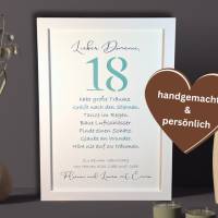 Geldgeschenk personalisiert - 18. Geburtstag Jungen - Geburtstagsgeschenk für Männer - Geschenkidee Andenken Wanddeko Bild 5