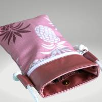 Handytasche zum Umhängen, Ananas Motiv, rosa, Leder Tasche, Handyhülle, mini Tasche Bild 3