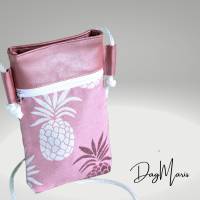 Handytasche zum Umhängen, Ananas Motiv, rosa, Leder Tasche, Handyhülle, mini Tasche Bild 4
