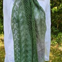 Schal - Laceschal - elegant und leicht - grün / grau -  handgestrickt  und ein Unikat Bild 6
