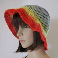 Sommer-Hut, Häkelhut aus tollem Garn mit Farbverlauf Bild 1