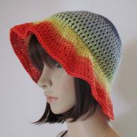 Sommer-Hut, Häkelhut aus tollem Garn mit Farbverlauf Bild 2