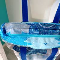 große Tasche, Shopper, Umhängetasche, Handtasche, Mandala, blau Bild 3