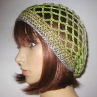 Mütze, Beanie, Sommer-Mütze mit schönem Farbverlauf, aus Baumwolle Bild 1