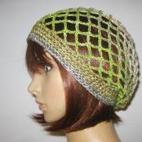 Mütze, Beanie, Sommer-Mütze mit schönem Farbverlauf, aus Baumwolle Bild 3