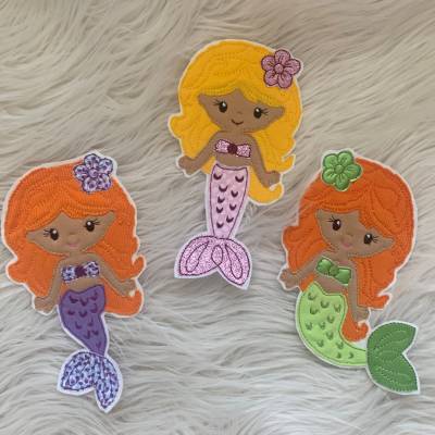 Stickdatei Doodle Meerjungfrau Set 738 /  Geburtstag Taschenmotiv Kissenmotiv