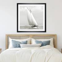 Segelboot auf dem Meer 1901 Regatta  KUNSTDRUCK schwarz Weiß  Fotografie Vintage Art Fineart Print  Nautik MARITIM Bild 4