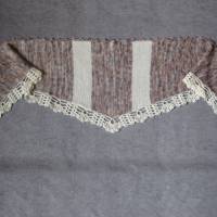 Dreieckstuch, Schaltuch aus handgefärbter Wolle, gestrickt und gehäkelt, Schal, Stola Bild 3