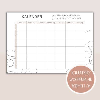Kalender Jahresansicht, Monatsplan zum Ausdrucken