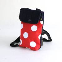 Handytasche Stoff zum Umhängen,mini-Tasche, Punkte rot-weiß, kleine Umhängetasche, Schultertasche klein,Handyhülle Bild 3