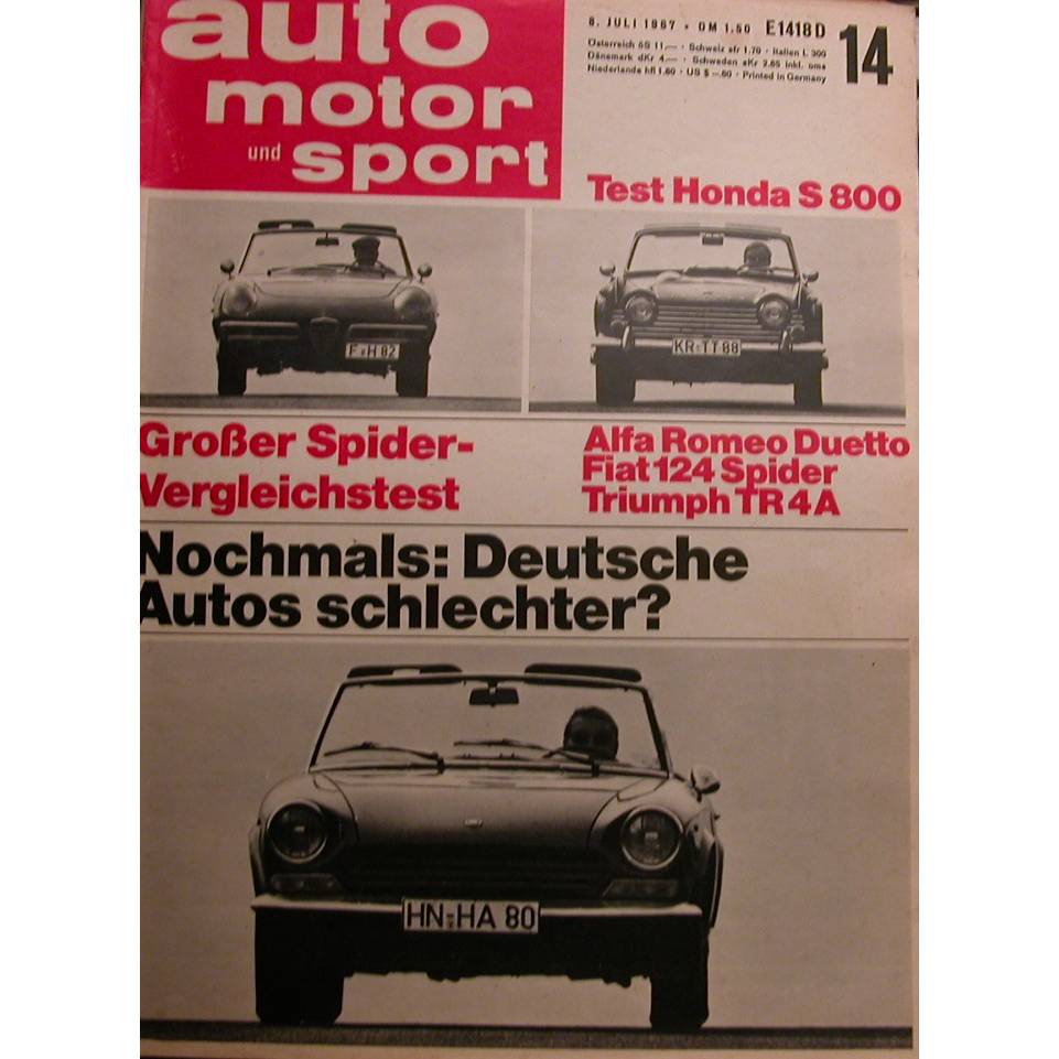 Auto Motor Sport  -  8. Juli 1967  Nr. 14 Bild 1