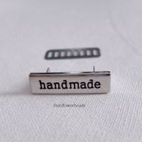 Handmade Label aus Metall, silber, für Taschen, Geldbörsen, Accessoires Bild 1