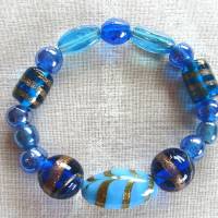 Glasperlenarmband in Blau-Türkis zeitlos schön handgemacht von Hobbyhaus Bild 1