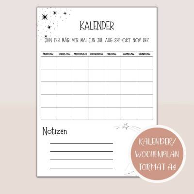 Kalender Jahresansicht, Monatsplan zum Ausdrucken