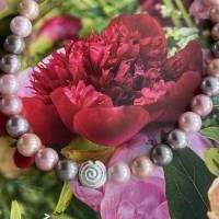 Wunderschöne handgefertigte Perlenkette mit Perlen in Pastell,Exklusives Perlencollier,Rosé Perlenkette, Bild 3
