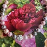 Wunderschöne handgefertigte Perlenkette mit Perlen in Pastell,Exklusives Perlencollier,Rosé Perlenkette, Bild 4