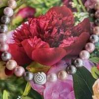 Wunderschöne handgefertigte Perlenkette mit Perlen in Pastell,Exklusives Perlencollier,Rosé Perlenkette, Bild 5