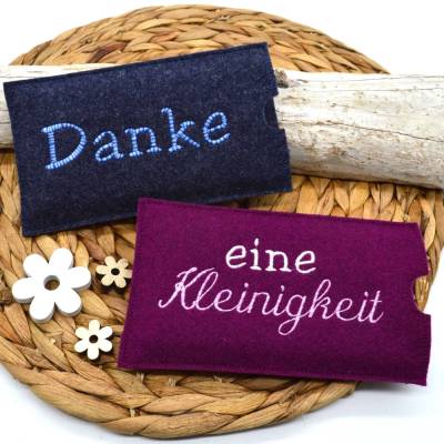 Stickdatei Schokohülle Danke eine Kleinigkeit