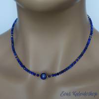 Zierliche Lapis Lazuli Kette mit betonter Mitte Bild 3