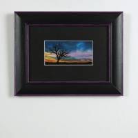 Original Landschaft Miniatur Bild mit fantasy Himmel in Acryl Bild 2