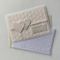 Hochzeit, Glückwunschkarte zur Hochzeit, Hochzeitskarte rosa Perlmuttpapier A6 Bild 1