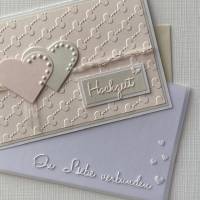 Hochzeit, Glückwunschkarte zur Hochzeit, Hochzeitskarte rosa Perlmuttpapier A6 Bild 4