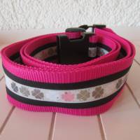 Koffergurt - Kofferband - Kleeblatt - schwarz pink Bild 1