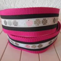 Koffergurt - Kofferband - Kleeblatt - schwarz pink Bild 2
