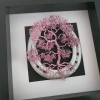 Drahtbaum in Rosa im Bonsai Look mit Hufeisen/ Geschenk zur Hochzeit, Geburt & Taufe /Erinnerungsbaum Bild 3