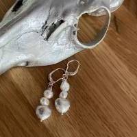 Traumhaft schöne Echt Silber Ohrhänger mit Herz und Perlen,Handgefertigte Perlenohrhänger,Herz Ohrhänger,Ohrschmuck Bild 1