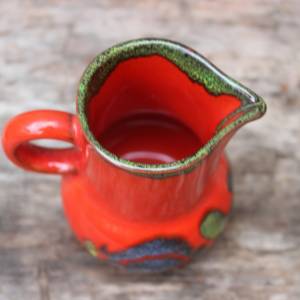 kleines Milchkännchen Sahnekännchen rot Keramik Küche 70er Jahre Bild 3
