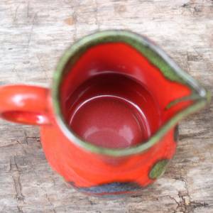 kleines Milchkännchen Sahnekännchen rot Keramik Küche 70er Jahre Bild 6