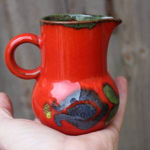 kleines Milchkännchen Sahnekännchen rot Keramik Küche 70er Jahre Bild 7
