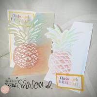 Schneidedatei Ananas für Schräge Karte, mit vielen coolen Digistamps, Karte in 2 Varianten, Design von senSEASONal Bild 2