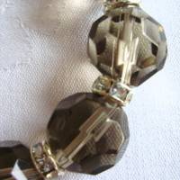 Perlenarmband Rauchbraune Kristallkugel Elegant von Hobbyhaus Bild 3