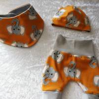 Babyhose mit Mütze und Tuch, Gr 44 bis 48 , Reborn Baby, Handgefertigt aus Jersey, Bekleidung für Frühchen Babys Bild 10