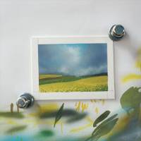 Wunderschönes Mini Bild Rapsfelder, Original Miniaturbild in Unikaten Rahmen Bild 2