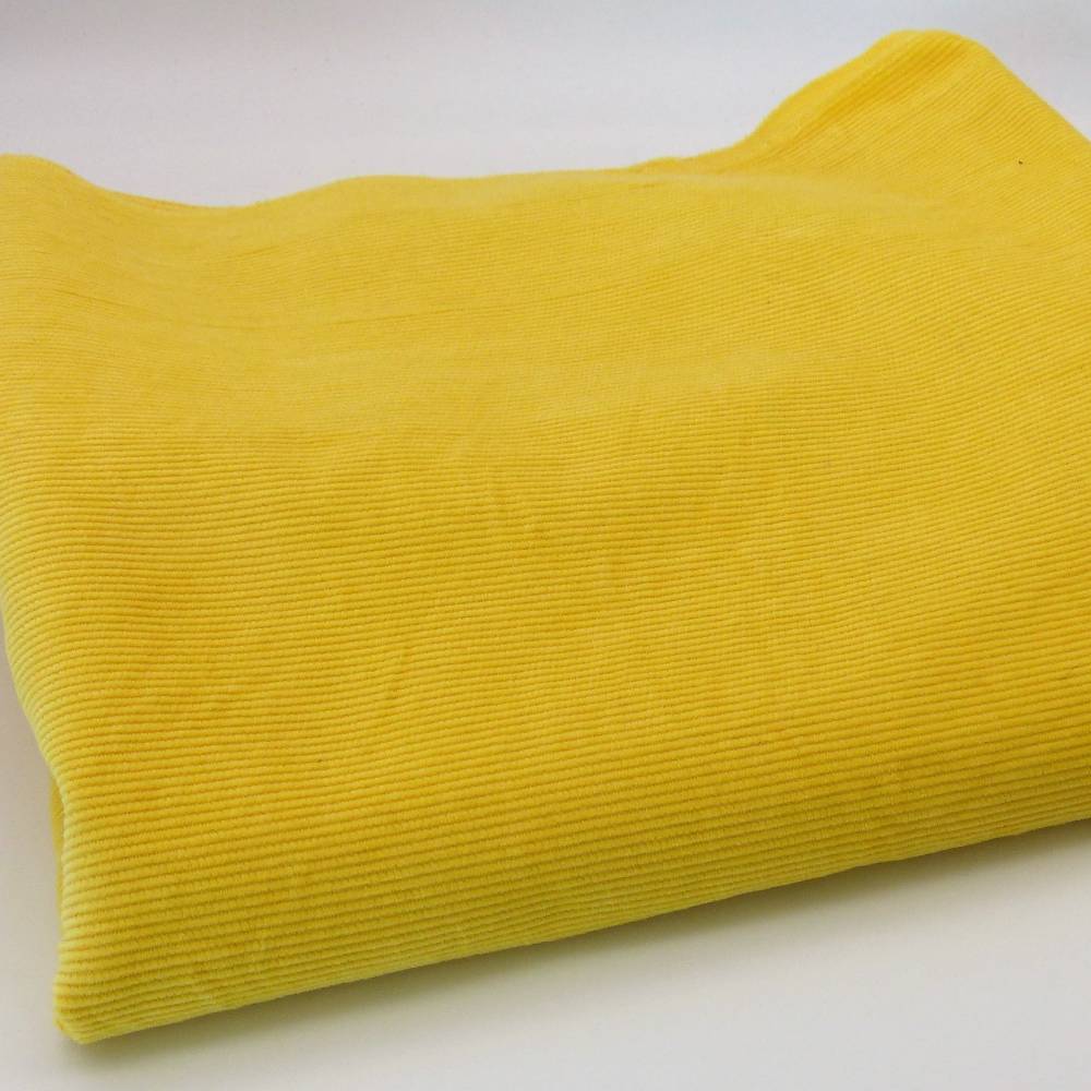Feincord - gelb - Baumwolle - Stoffcoupon - Cord fein gerippt - Nähen - Stoffzuschnitt - DIY-Nähprojekte Bild 1